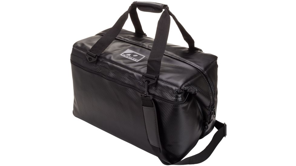 AO Coolers 48 Can Carbon Soft Cooler, w/Removable Shoulder Strap, Black, Oversized, AOCR48BK