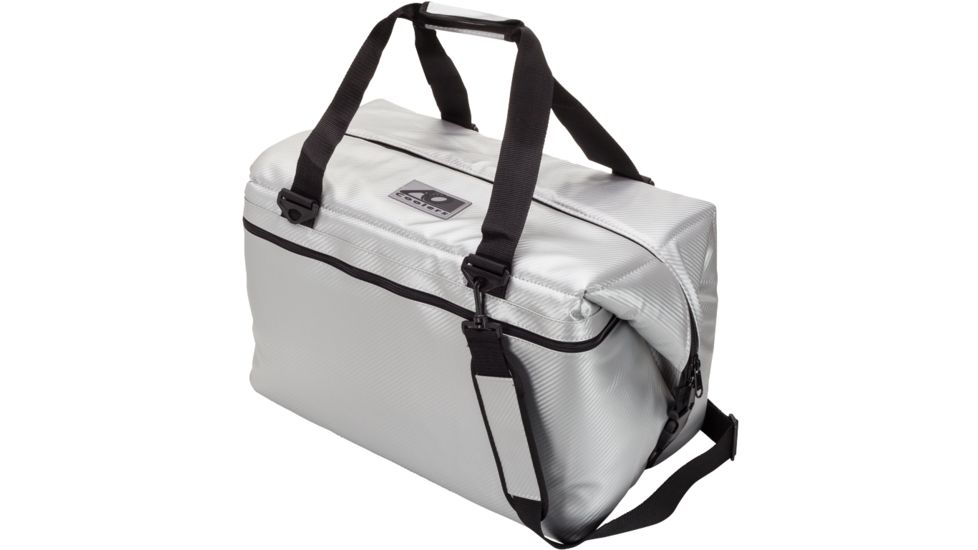 AO Coolers 48 Can Carbon Soft Cooler, w/Removable Shoulder Strap, Silver, Oversized, AOCR48SL