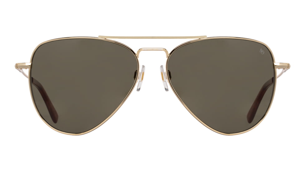 AO Fletcher Sunglasses, Gold Frame, Calobar Green AOLite Nylon Lens - Polarized - 59-15-145, FLT259STHAGNN-P