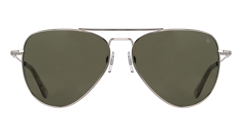 AO Fletcher Sunglasses, Silver Frame, Calobar Green AOLite Nylon Lens - 59-15-145, FLT359STSMGNN