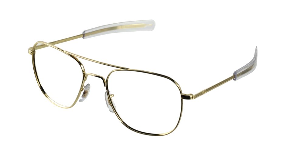 AO Flight Gear Pilot Series Sunglasses Frame, No Lens, Gold, Bayonet, 55mm Lens G-BNT-55