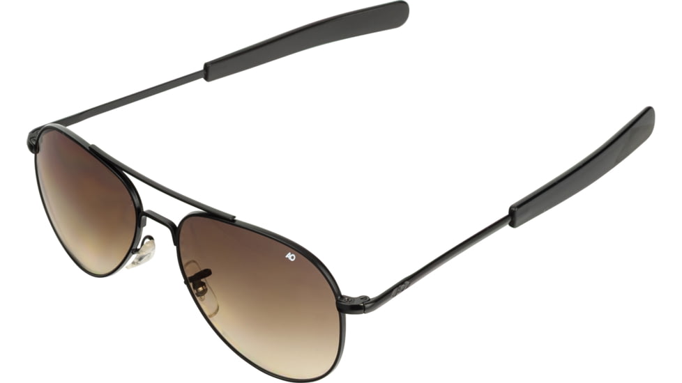 AO Flight Gear General Sunglasses, Bayonet, Black Frame, Polycarbonate Gradient Brown Lens, 52mm, 31630