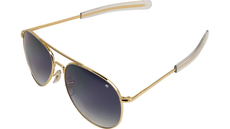 AO Flight Gear General Sunglasses, Bayonet, Gold Frame, Polycarbonate Gradient Grey Lens, 52mm, 30309