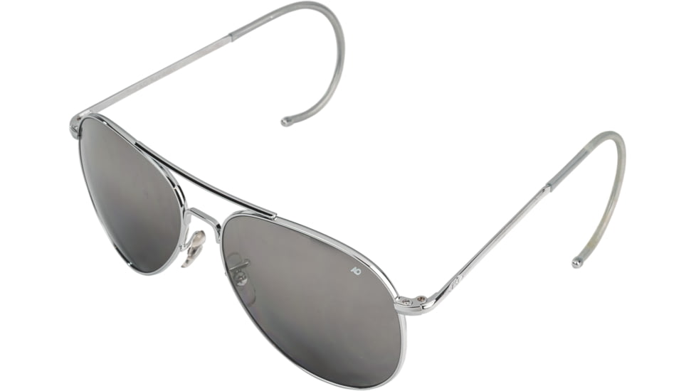 AO Flight Gear General Sunglasses, Comfort Cable, Silver Frame, Silver Mirror Lens, 52mm, 30636