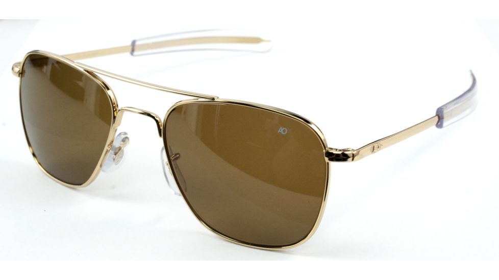 AO Original Pilot Sunglasses, Bayonet, Gold Frame, HC Amber Poly Lens, 57mm, 30081