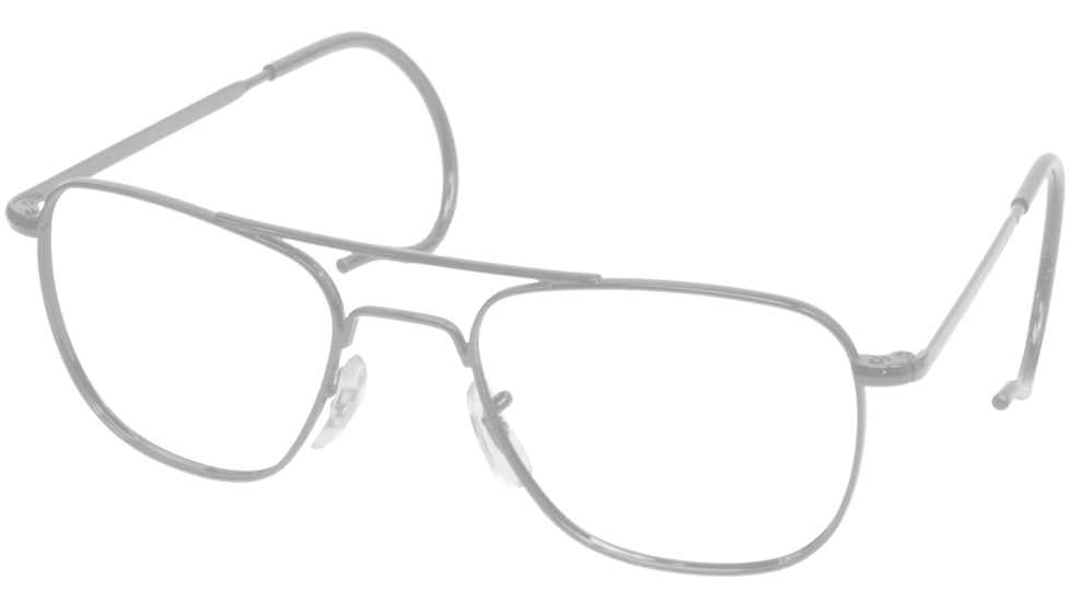 AO Flight Gear Pilot Series Sunglasses Frame, No Lens, Silver, Comfort Cable, 55mm Lens S-CC-55