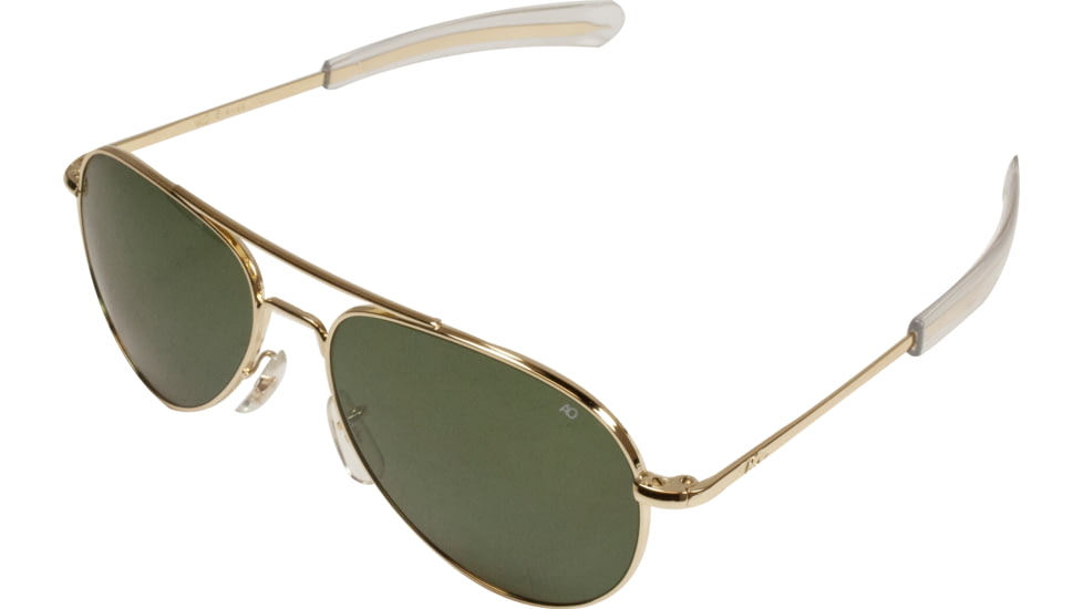 AO General Sunglasses, Gold, Bayonet, Green Glass Lenses, 52mm G-TCGG-BNT-52