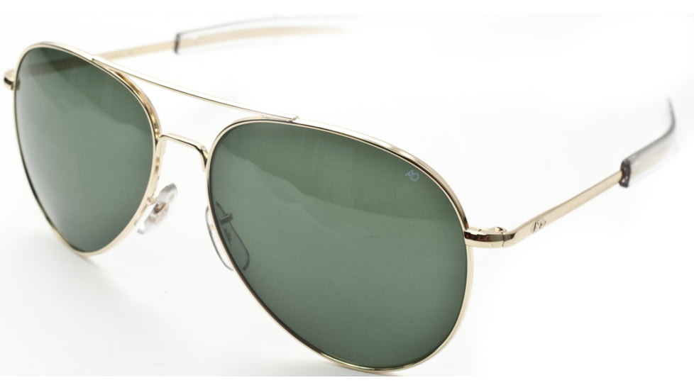 AO General Sunglasses, Gold, Bayonet, Green Glass Lenses, 58mm G-TCGG-BNT-58