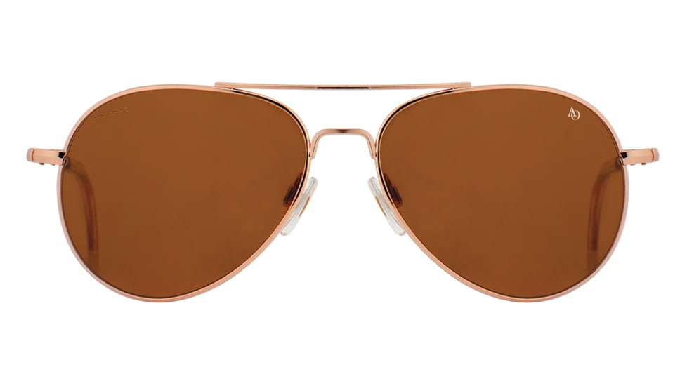 AO General Sunglasses, Rose Gold, Cosmetan Brown AOLite Nylon Lenses, Polarized, 55-14-140 B47, GEN555STCLBNN-P
