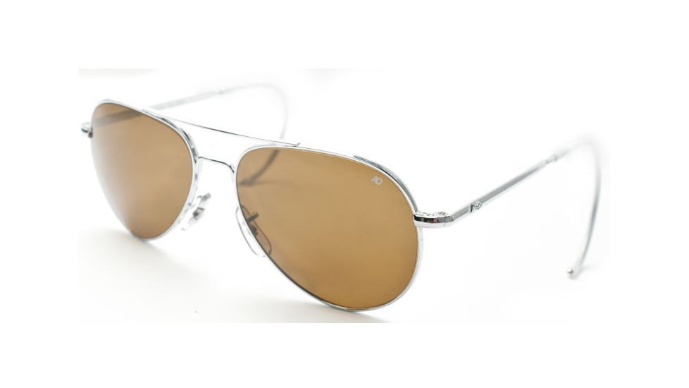 AO General Sunglasses, Silver, Amber Glass Lens, Comfort Cable, 52mm S-CG-CC-52