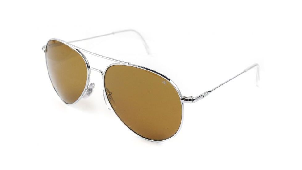 Ao General Sunglasses Silver Amber Poly Lens Wire Spatula 58mm S Hcap Ws 58