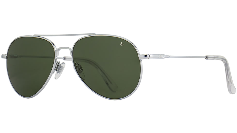 AO General Sunglasses, Silver, Calobar Green AOLite Nylon Lenses, 55-14-140 B47, GEN255STSMGNN