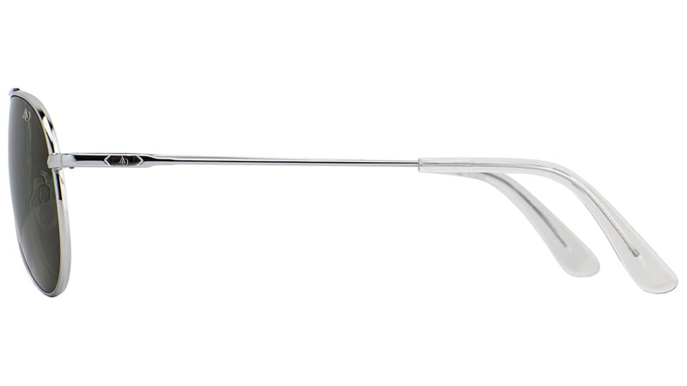 AO General Sunglasses, Silver, Calobar Green SkyMaster Glass Lenses, 58-14-145 B52.5, GEN258STSMGNG