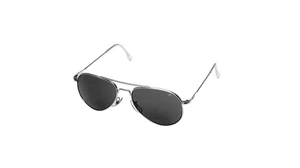 AO General Sunglasses, Silver, Gray Poly Lens, Wire Spatula, 58mm, Polarized S-PCCP-WS-58