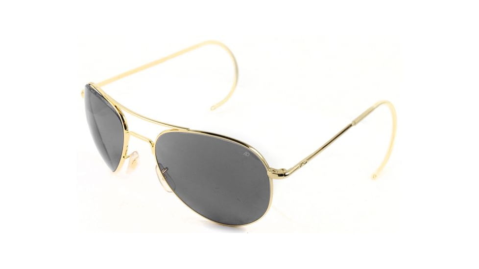 AO II 8-Base Sunglasses, Gold, Comfort Cable, Gray Poly Lens, 58mm, Large G-CCP-CC-58