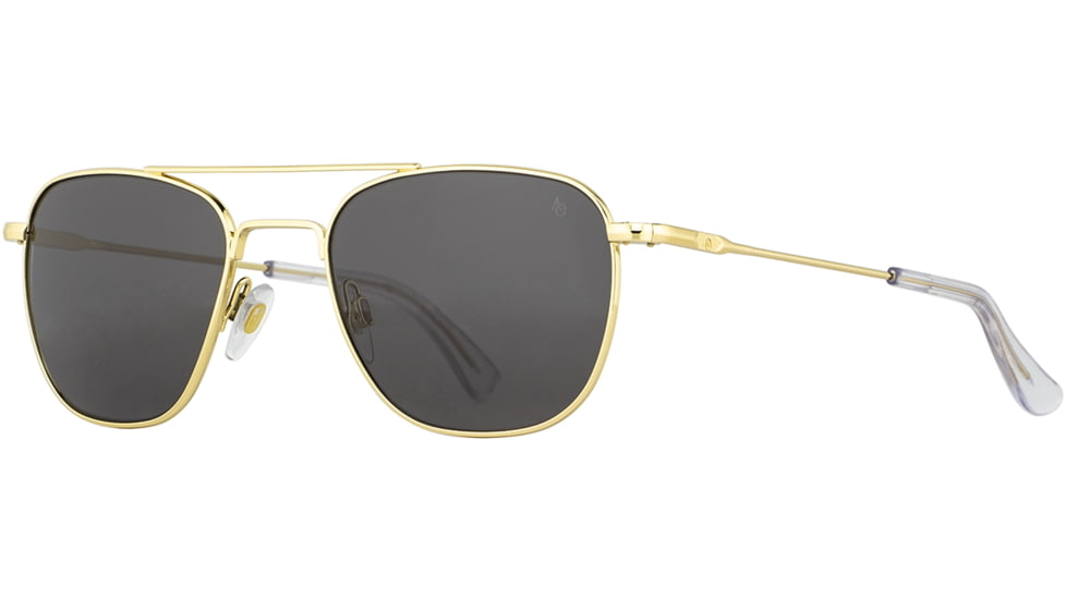 AO Original Pilot Sunglasses, Gold Frame, 52 mm Gray AOLite Nylon Lenses, Standard Temple,738921549413