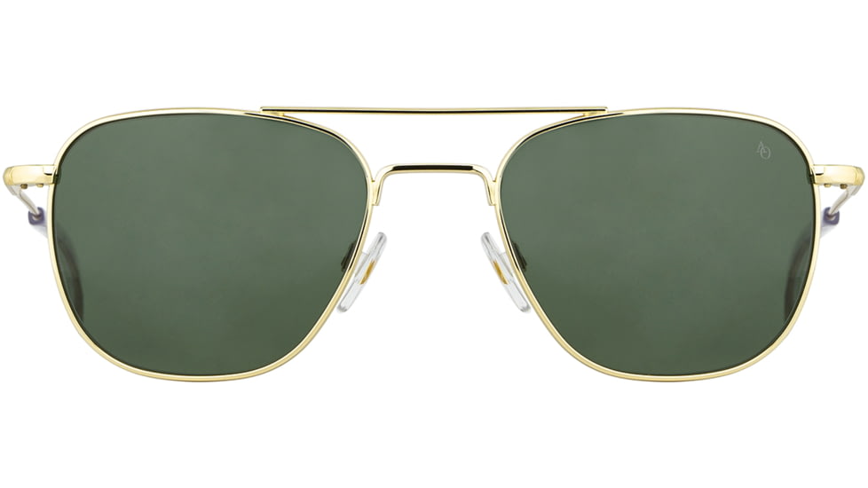 AO Original Pilot Sunglasses, Gold Frame, 55 mm Green AOLite Nylon Lenses, Standard Temple,738921549550