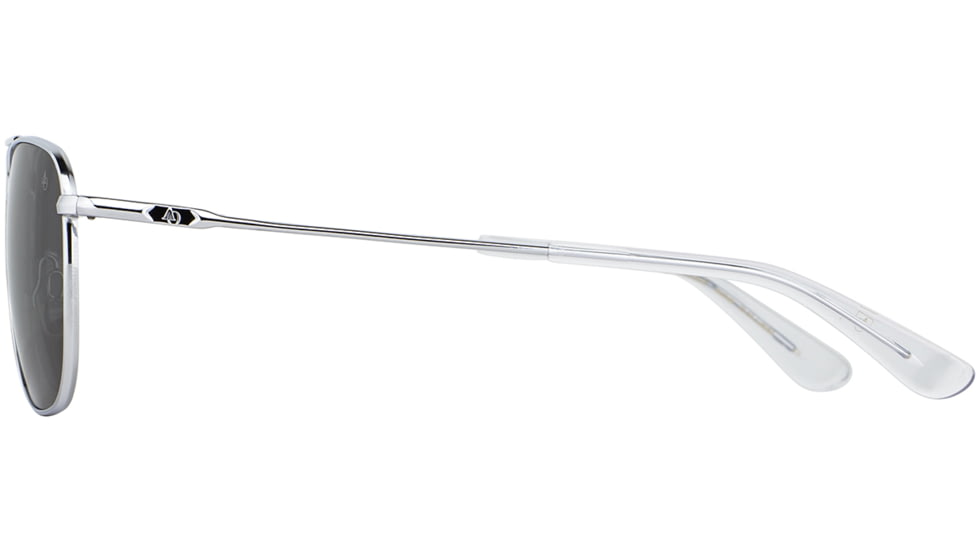 AO Original Pilot 2 Sunglasses, Silver Frame, Gray Glass Lens, Standard Temple, 55-20-145, OP-255STCLGYG