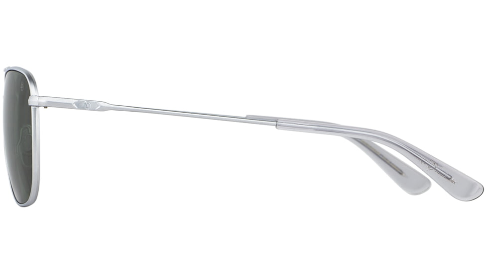 AO Original Pilot 4 Sunglasses, Matte Silver Frame, Green Nylon Polarized Lens, 55-20-145, OP-455STSMGNN-P