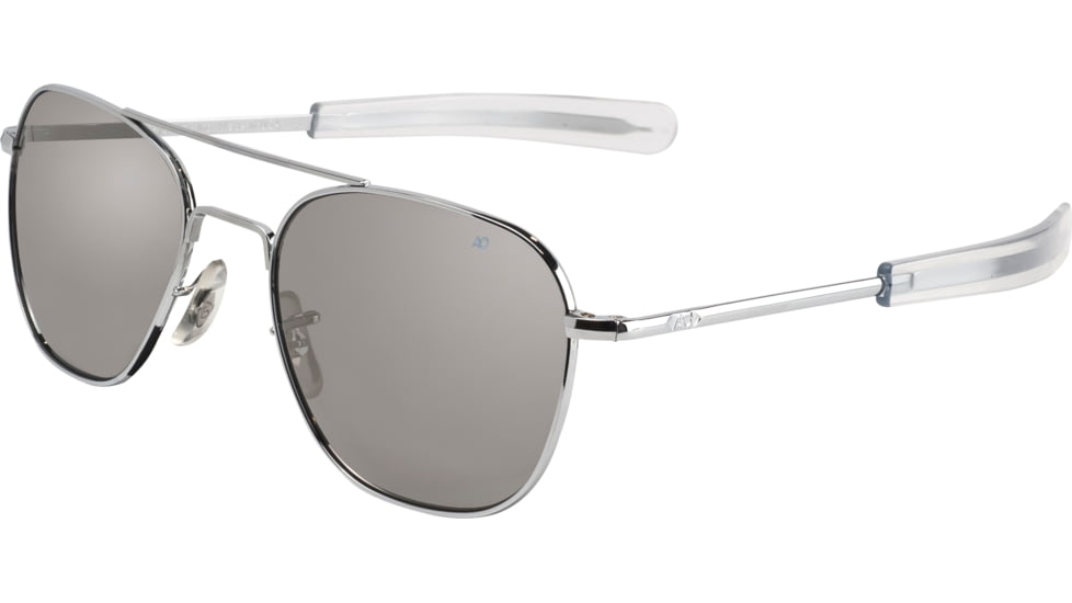 AO Original Pilot Sunglasses, Bayonet, Silver Frame, Silver Mirror Lens, 57mm, 30256