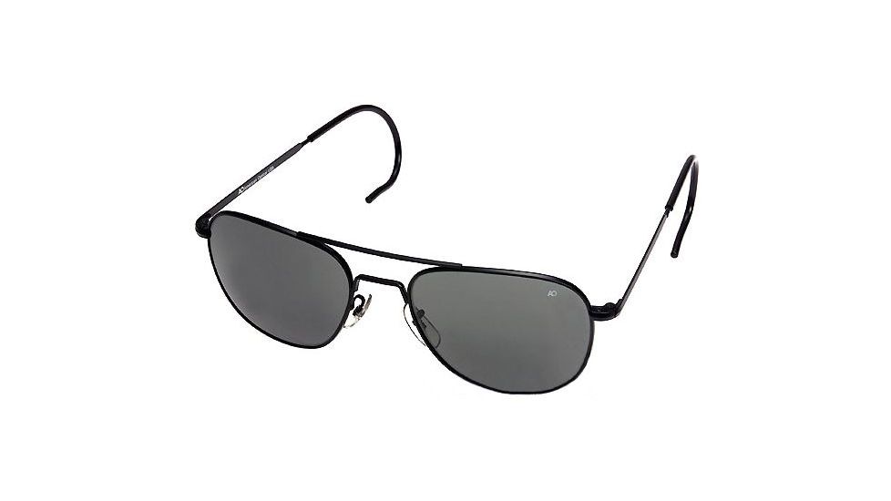 AO Original Pilot Sunglasses, Black, Comfort Cable, Gray Poly Lens, 57mm, Polarized B-PCCP-CC-57