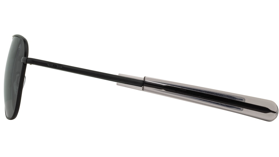AO Original Pilot Sunglasses, Black Frame, 57 mm True Color Gray AOLite Nylon Lenses, Bayonet Temple,738921562207