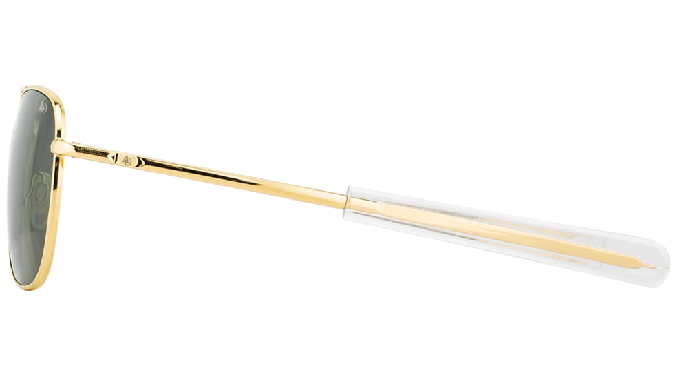AO Original Pilot Sunglasses, Gold Frame, 57 mm Calobar Green AOLite Nylon Lenses, Bayonet Temple,738921549642