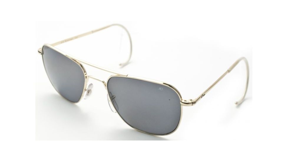 AO Original Pilot Sunglasses, Gold, Comfort Cable, CC Gray Poly Lens, 52mm, Polarized G-PCCP-CC-52