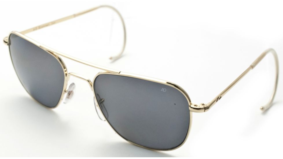 AO Original Pilot Sunglasses, Gold, Comfort Cable, CC Gray Poly Lens, 55mm, Polarized G-PCCP-CC-55
