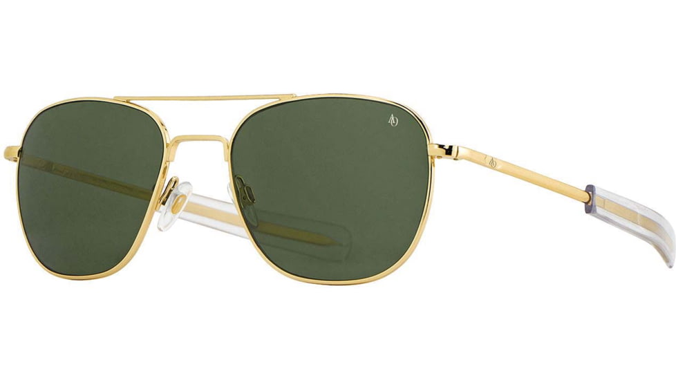 AO Original Pilot Sunglasses, Gold Frame, 57 mm True Color Gray AOLite Nylon Lenses, Bayonet Temple, Polarized, 738921549697
