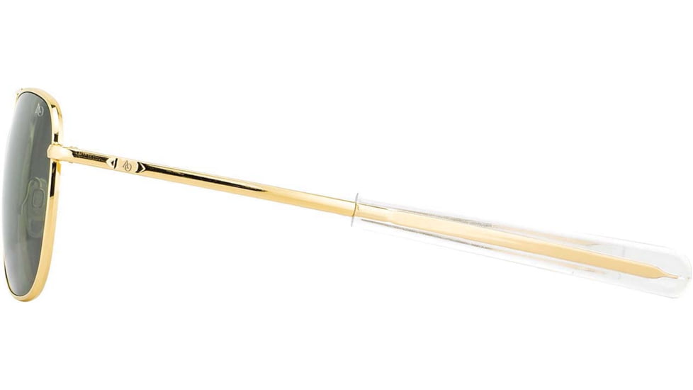 AO Original Pilot Sunglasses, Gold Frame, 57 mm True Color Gray AOLite Nylon Lenses, Bayonet Temple, Polarized, 738921549697