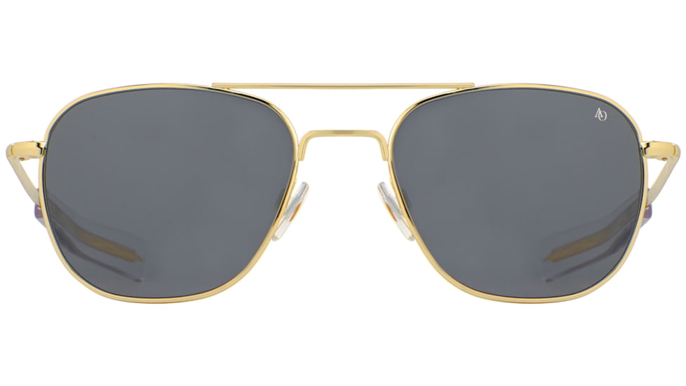 AO Original Pilot Sunglasses, Gold Frame, 52 mm True Color Gray AOLite Nylon Lenses, Bayonet Temple,738921549321