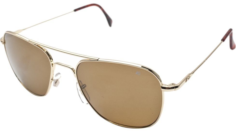 Ao Original Pilot Sunglasses Gold Wire Spatula Brown Glass Lens 55mm Polarized G Cbpg Ws 55