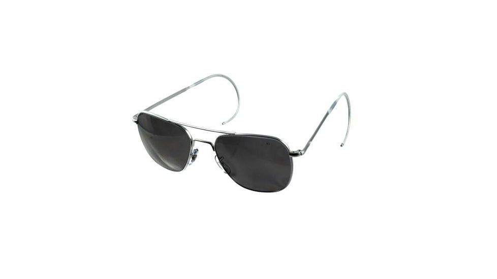 AO Original Pilot Sunglasses, Matte Chrome, Comfort Cable, CC Gray Poly Lens, 57mm MC-CCP-CC-57