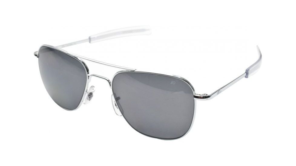 AO Original Pilot Sunglasses, Bayonet, Silver Frame, CC Gray Poly Lens, 55mm, 30182