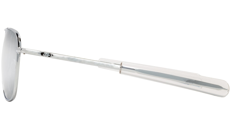 AO Original Pilot Sunglasses, Silver Frame, 52 mm SunFlash Silver Mirror AOLite Nylon Lenses, Bayonet Temple, Polarized, 738921564652