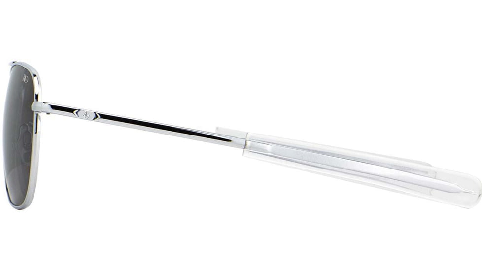 AO Original Pilot Sunglasses, Silver Frame, 55 mm True Color Gray AOLite Nylon Lenses, Bayonet Temple, Polarized, 738921549932