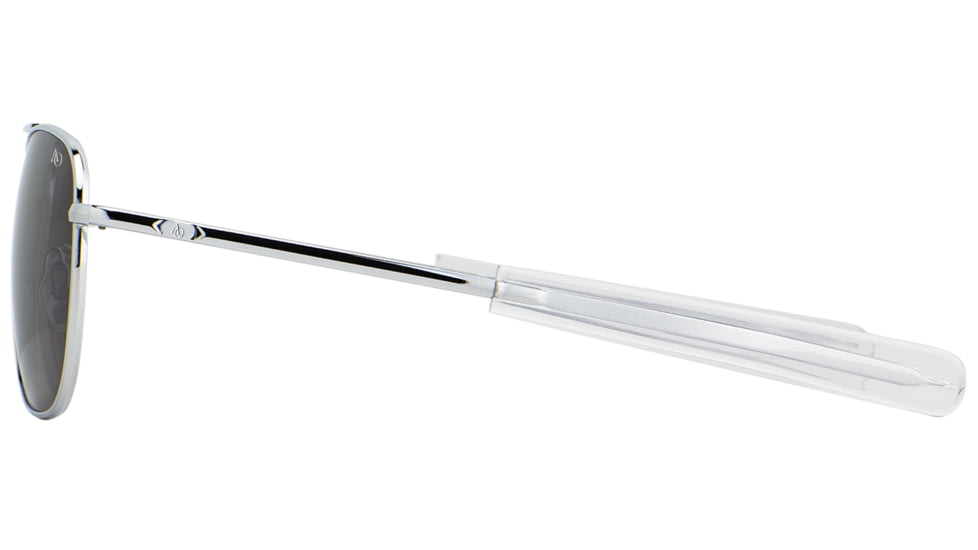 AO Original Pilot Sunglasses, Silver Frame, 57 mm True Color Gray AOLite Nylon Lenses, Bayonet Temple,738921550020