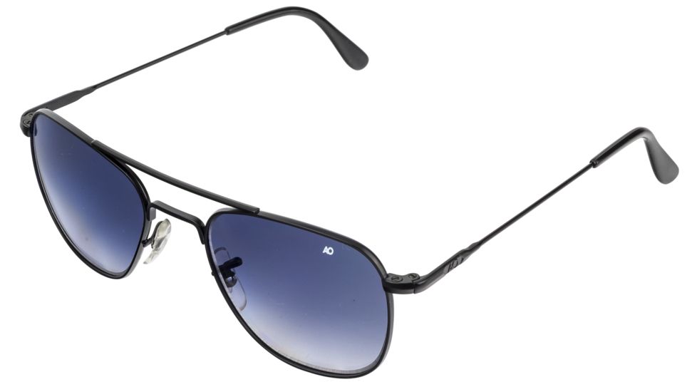 AO Original Pilot Sunglasses, Wire Spatula, Black Frame, Polycarbonate Gradient Blue Lens, 52mm, 30037