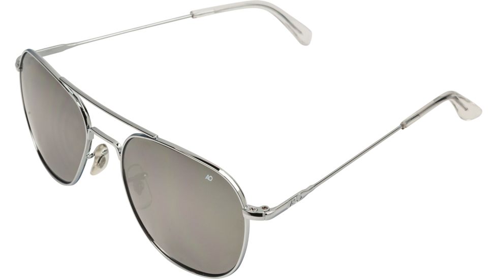AO Original Pilot Sunglasses, Wire Spatula, Silver Frame, Silver Mirror Lens, 57mm, 30263
