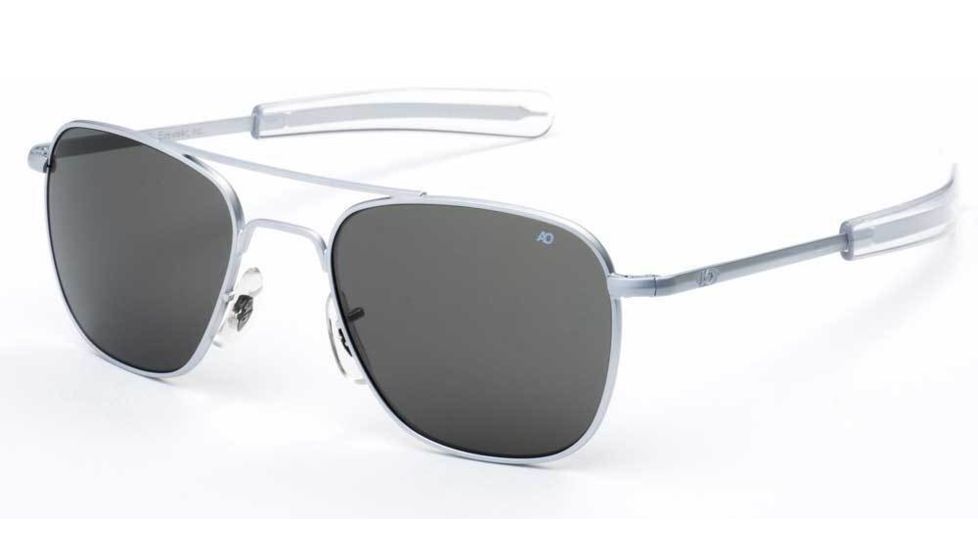 AO Prescription Sunglasses - Flight Gear Original Pilot, Matte Chrome Frame