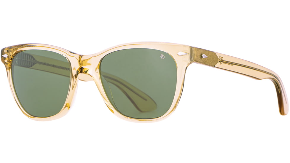 AO Saratoga Sunglasses, Yellow Crystal, Calobar Green AOLite Nylon Lenses, 54-19-145 B42, SAR254ST--GNN
