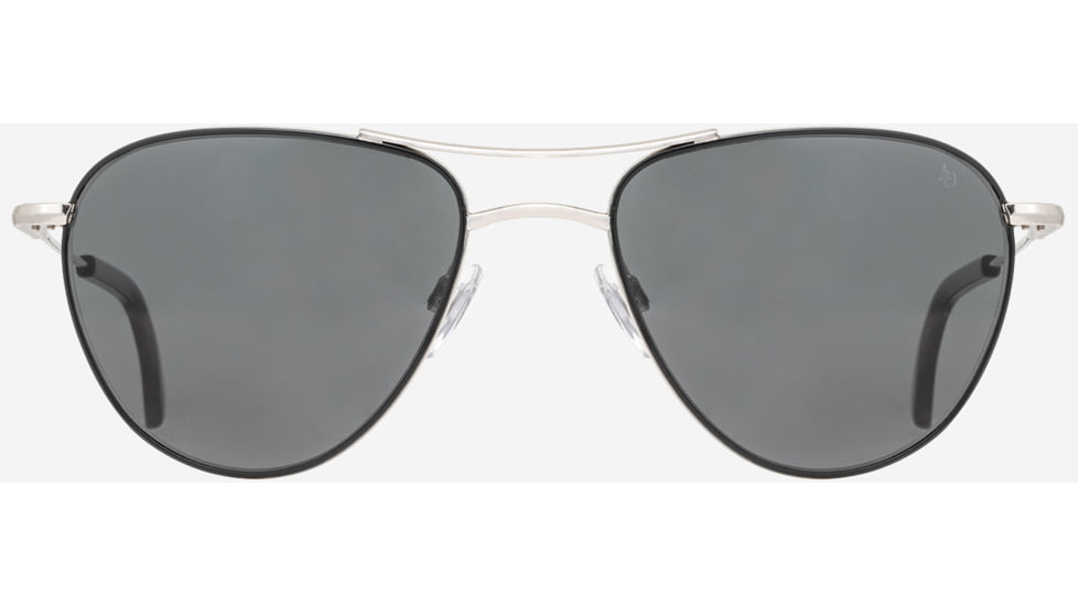 AO Sebring Sunglasses - Womens, Black Silver Frame, True Color Gray AOLite Nylon Lenses, 55-19-140, SEB155STTOGYN