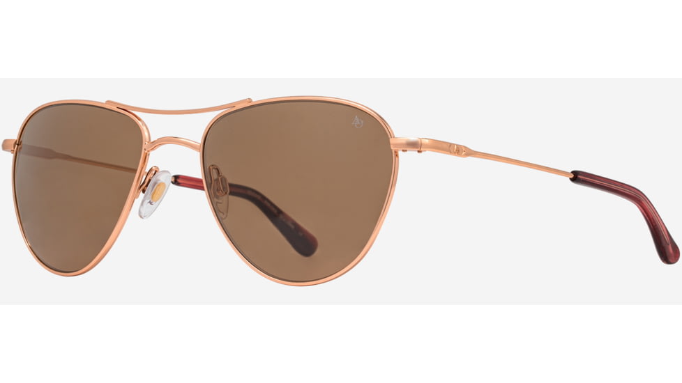 AO Sebring Sunglasses - Womens, Rose Gold Frame, Cosmetan Brown AOLite Nylon Lenses, 55-19-140, SEB255STPKBNN