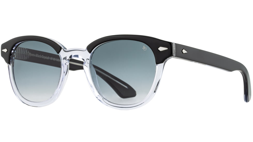 AO Times Sunglasses, Black Crystal Frame, SunVogue Gray Gradient AOLite Nylon Lens - 49-21-145, TIM349ST-GGN