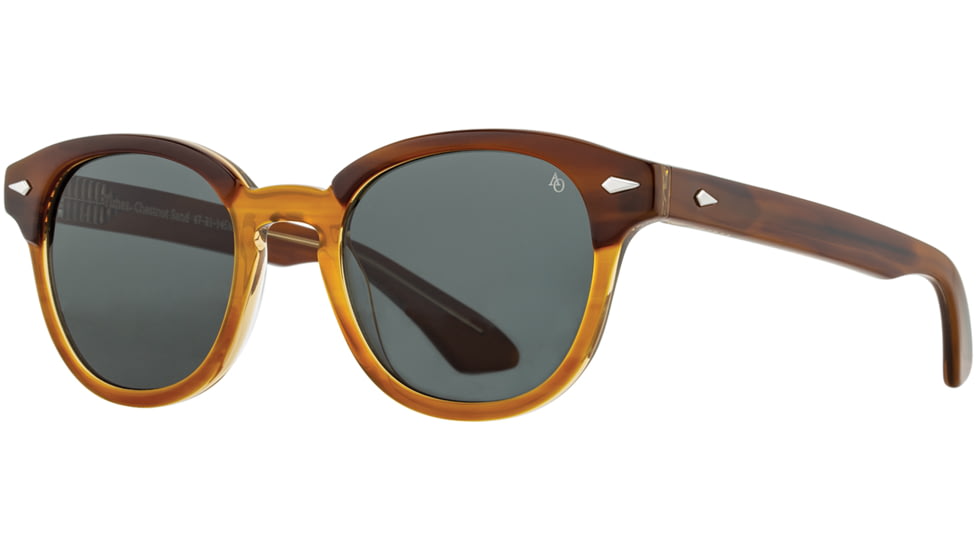 AO Times Sunglasses, Chestnut Sand, True Color Gray AOLite Nylon Lenses, 47-21-145 B42, TIM147ST--GYN