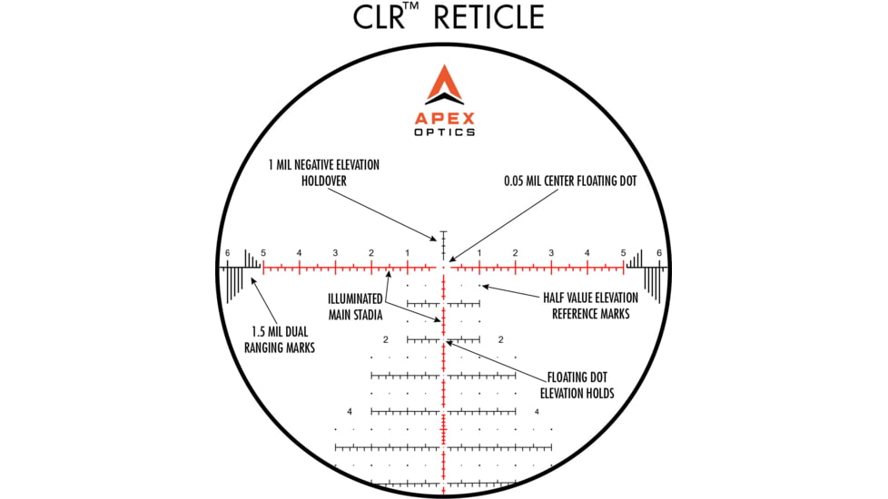 Apex Optics Rival 4-32x56mm Rifle Scope, 34mm Tube, First Focal Plane FFP, CLR Reticle, Black, 432-5601