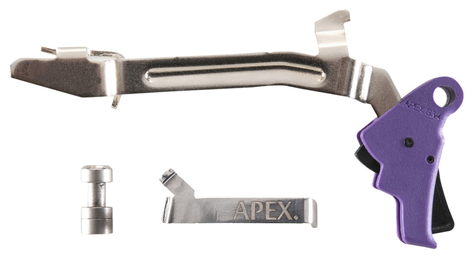 Apex Tactical Specialties Glock Gen 3-4 Polymer Action Enhancement Pistol Trigger Kit, Glock Gen 3-4 17/19/22-27/31/32/33/34/35, Drop-In, Purple, 102P165