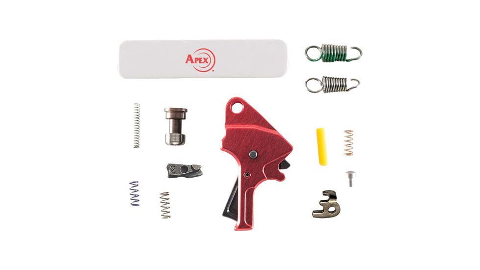 Apex Tactical Specialties Flat-Faced Forward Pistol Trigger Kit, Smith &amp; Wesson M&amp;P M2.0, Flat, Red, 100280RED