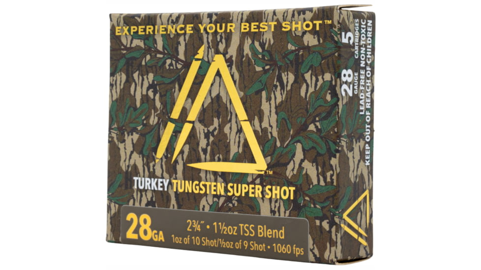 Apex Ammunition Turkey TSS Greenleaf 28 Gauge 1 1/2oz 2.75in Shotgun Ammo, #9/10, 5 Rounds, Green, GREENLEAF28